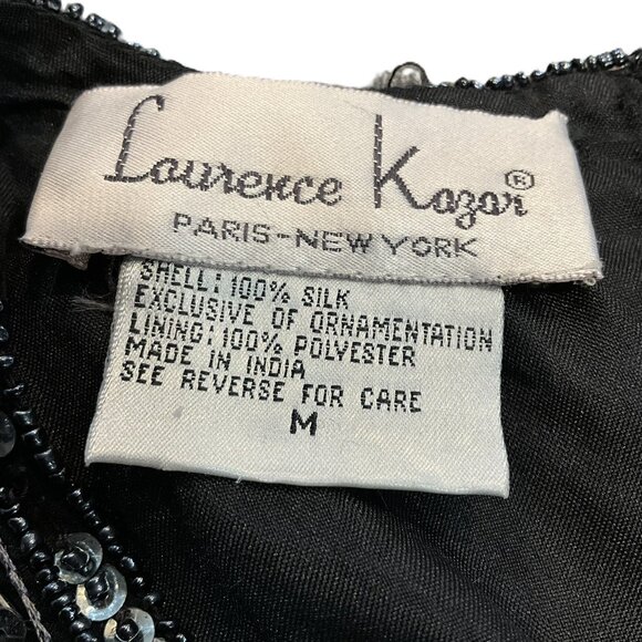 Laurence Kazar Silk Beaded Top, Size M - Picture 4 of 5